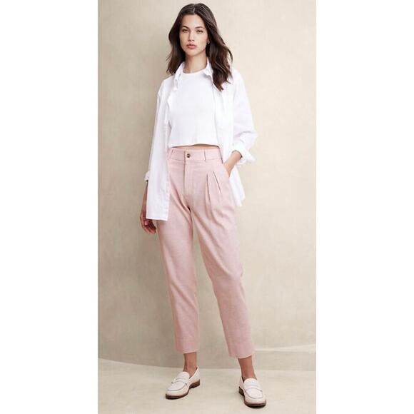 Banana Republic Pants - Banana Republic Linen Herringbone Pleated Pant